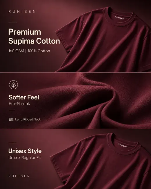 Maroon plus-size unisex regular-fit Supima cotton t-shirt, front view