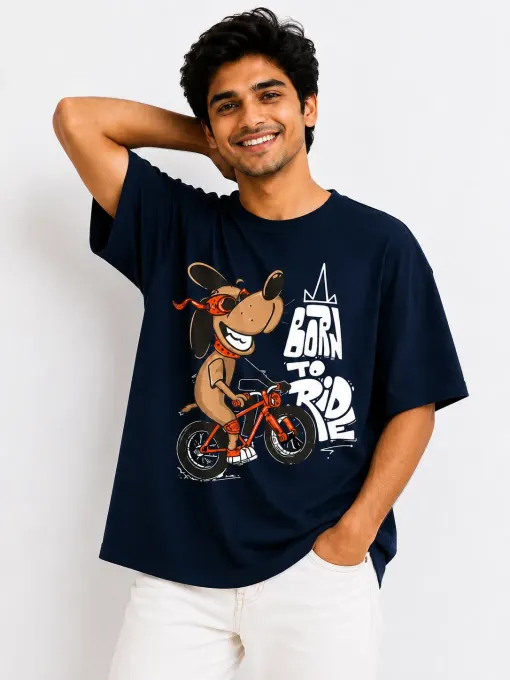 Road Rebel oversized t-shirt, front view