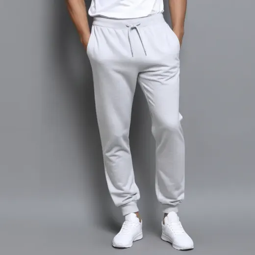 Men's light grey tapered jogger pants
