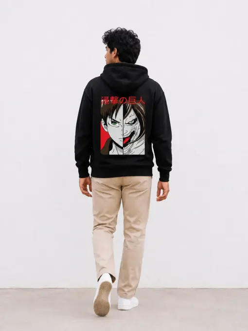 Anime Eyes Black Pullover Hoodie