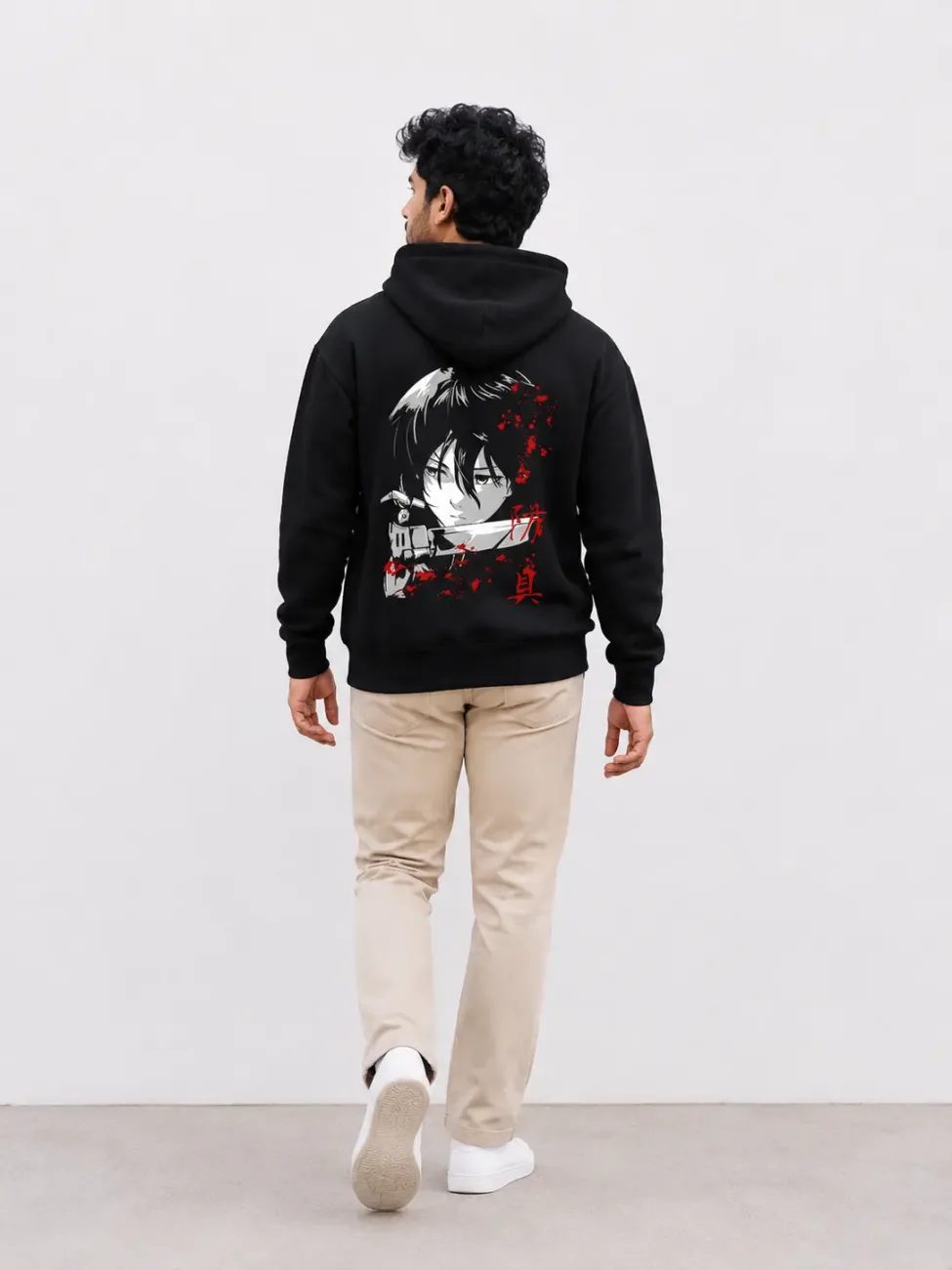 Anime Warrior Black Pullover Hoodie