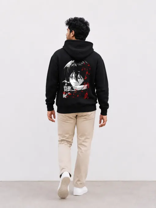Anime Warrior Black Pullover Hoodie