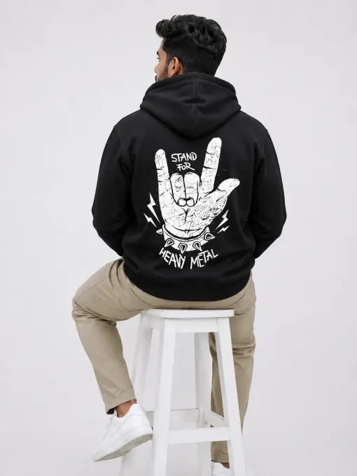 Heavy Metal Hand Black Pullover Hoodie