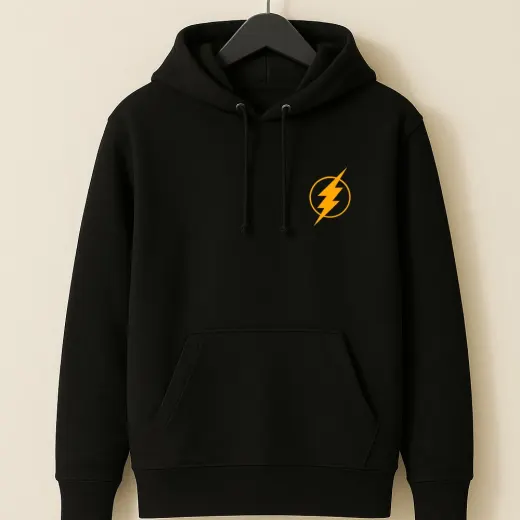 Save The World black pullover hoodie on neutral background