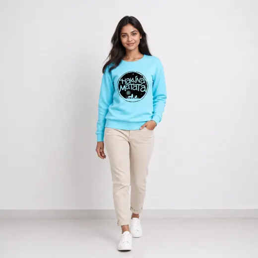 Hakuna Matata Circle Graphic Sweatshirt featuring a circular front graphic and crewneck silhouette
