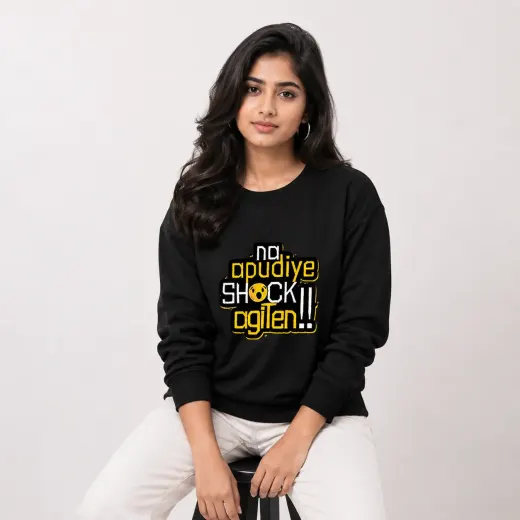 Na Apudiye Shock Agiten Graphic Sweatshirt