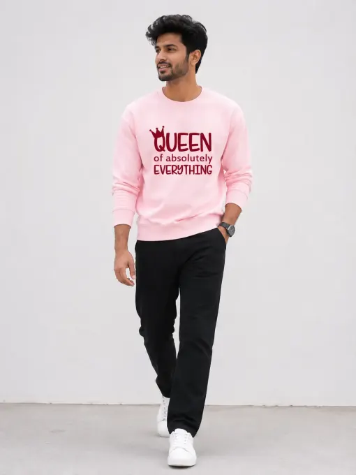 'Queen Of Absolutely Everything' sweatshirt with bold front text print