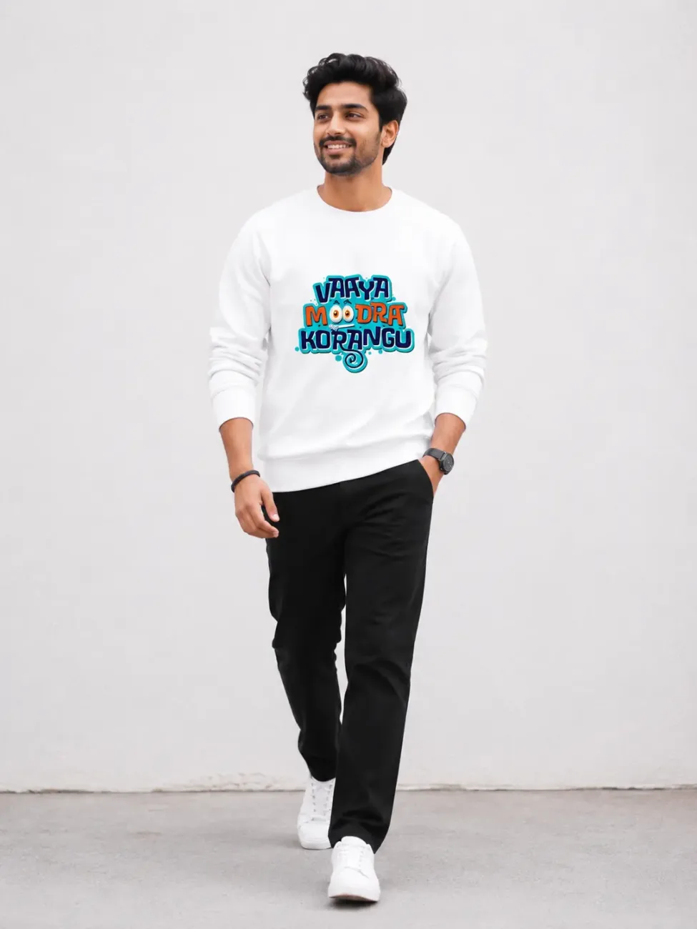 Vaaya Moodra Korangu Graphic Sweatshirt