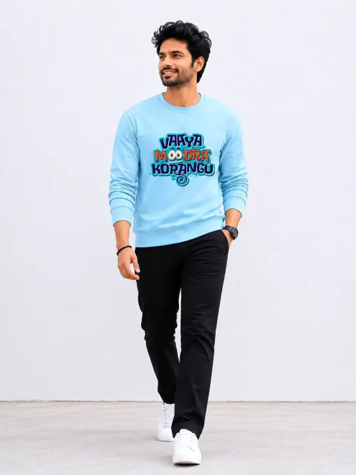 Vaaya Moodra Korangu graphic sweatshirt with bold front print