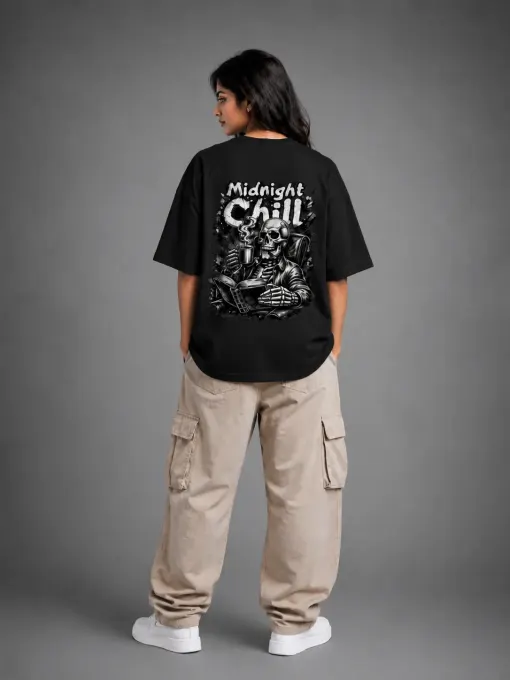 Midnight Chill Oversized Graphic T-Shirt