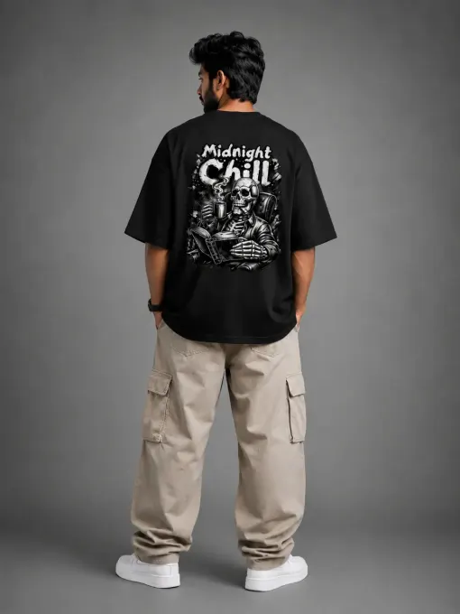 Midnight Chill Oversized Graphic T-Shirt