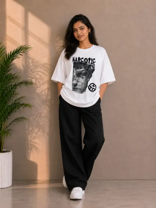 Narcotic Graphic Oversized T-Shirt