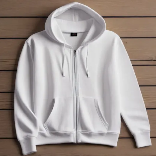 Ruhisen White Heavyweight Zip Hoodie