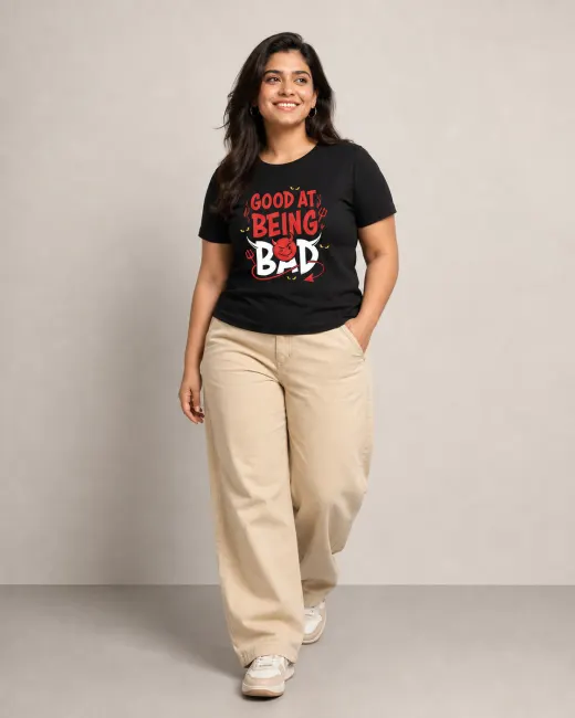 Good At Being Bad Black Regular Fit T-Shirt