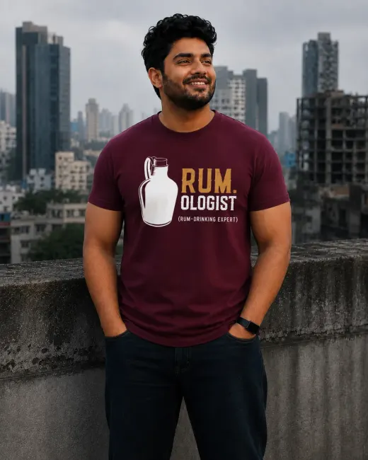 Rumologist Plus Size Unisex Regular Fit T-Shirt – Maroon / Black / Navy Blue