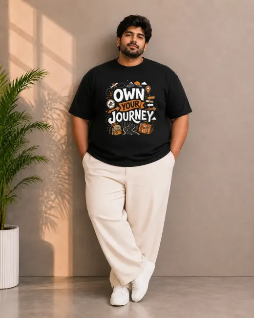 Own Your Journey Plus Size Unisex Regular Fit T-Shirt – Black