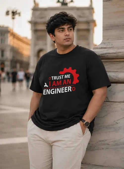 Trust Me I Am An Engineer Plus Size Unisex Regular Fit T-Shirt – Black