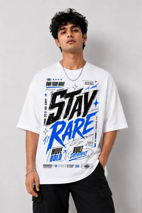Rarewave oversized t-shirt — model wearing a loose-fit tee, front view