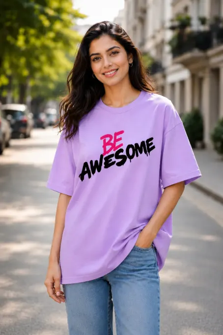 Street Cub oversized T-shirt — front view on plain background, relaxed fit visible