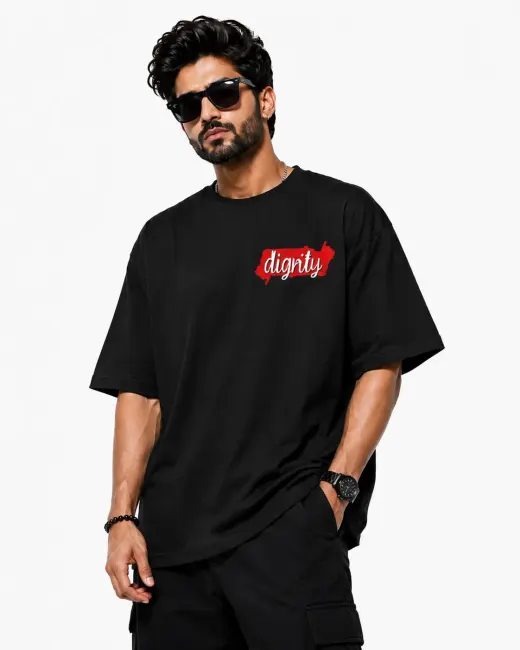 Ruhisen Dignity Code oversize cotton T-shirt, front view
