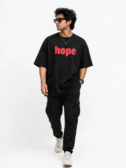 Redline Hope oversize red T-shirt with 'Hope' front graphic