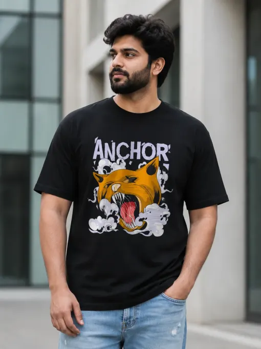 Anchor Beast Roar Plus Size Graphic T-Shirt – Black