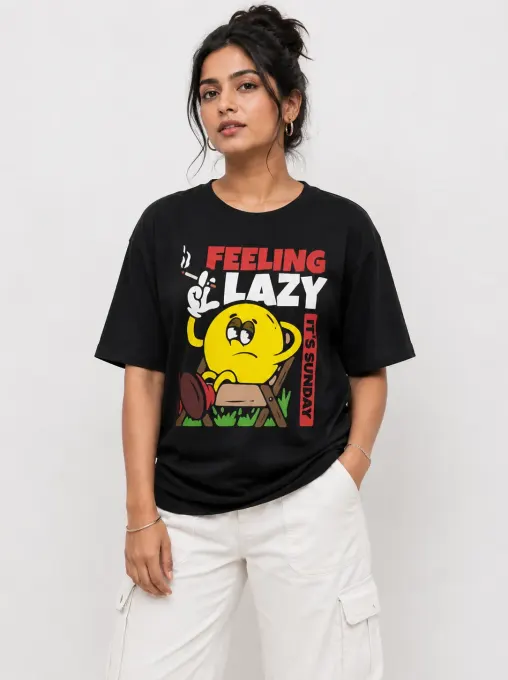 Feeling Lazy Graphic Plus Size T-Shirt