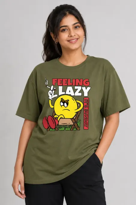 Feeling Lazy Graphic Plus Size T-Shirt