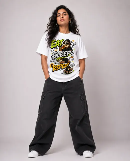 Eat Sleep Repeat Graphic T-Shirt