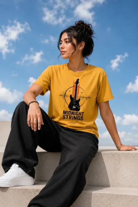 Midnight Strings Guitar Supima Cotton T-Shirt