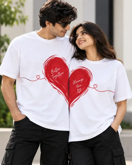 Better Together Couple Oversized T-Shirt
