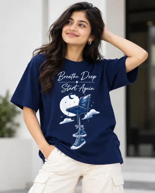 Product image of Breathe Deep Start Again oversized T-shirt