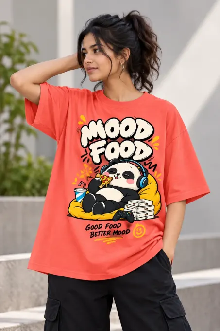Mood Food Panda Oversized T-Shirt