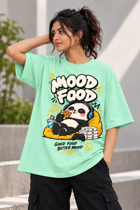 Mood Food Panda Oversized T-Shirt