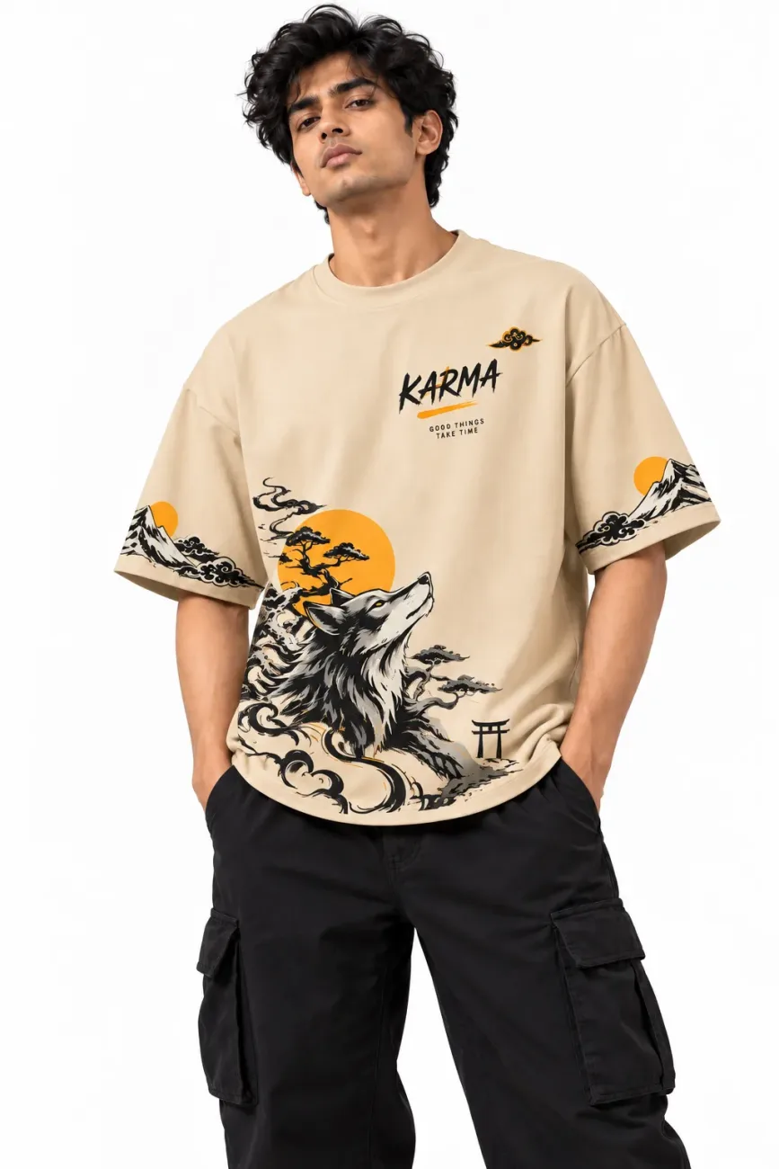 Karma Wolf Oversized T-Shirt