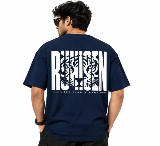 Ruhisen Tiger Typography Oversized T-Shirt