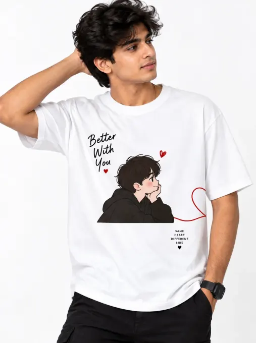 Better With You Couple Oversized T-Shirt
