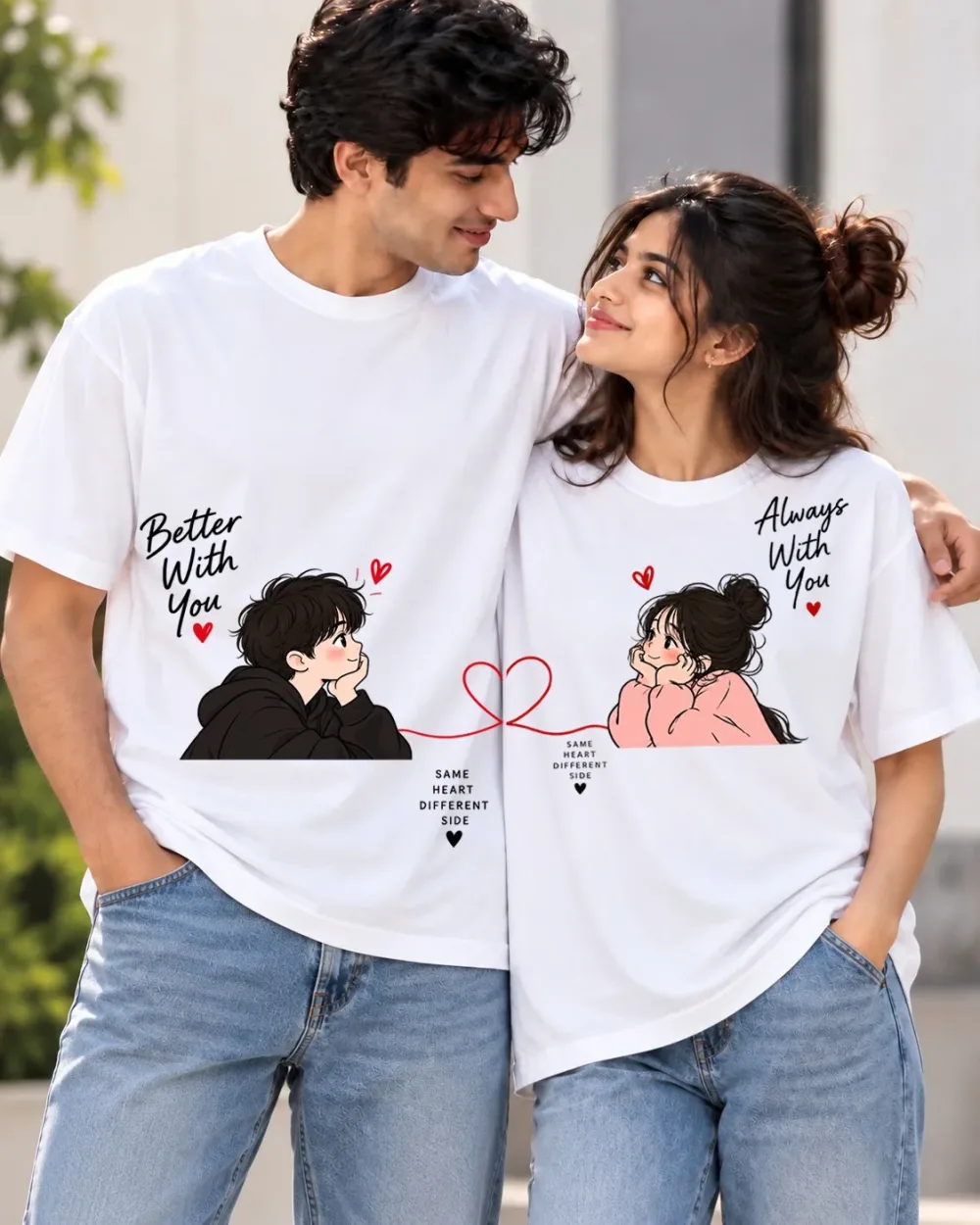 Better With You Couple Oversized T-Shirt