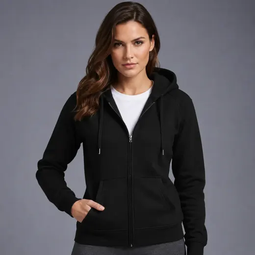 Ruhisen Black Heavyweight Zip Hoodie