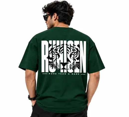 Ruhisen Tiger Typography Oversized T-Shirt