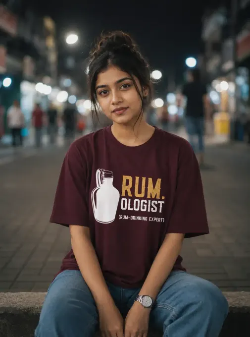 Rum-Ologist graphic Supima cotton t-shirt, front view