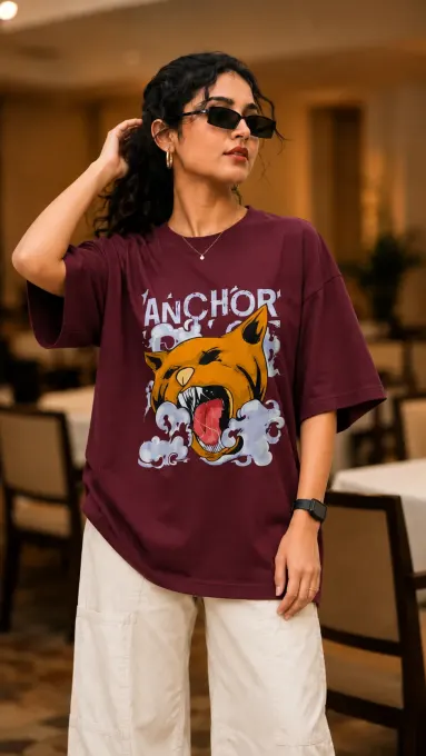 Savage Anchor oversized t-shirt displayed on white background