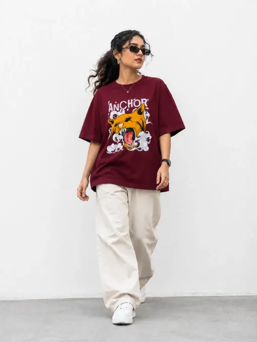 Savage Anchor oversized t-shirt with anchor graphic on front