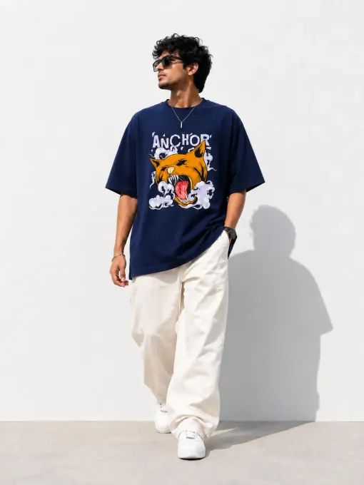 Savage Anchor Tee — oversized streetwear t-shirt featuring a bold anchor motif for a premium urban look