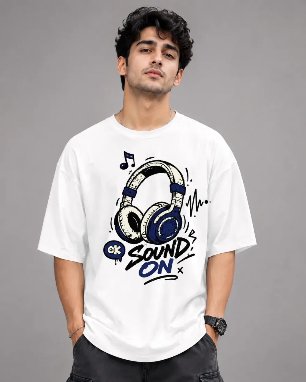 Sound On Headphone Oversized T-Shirt