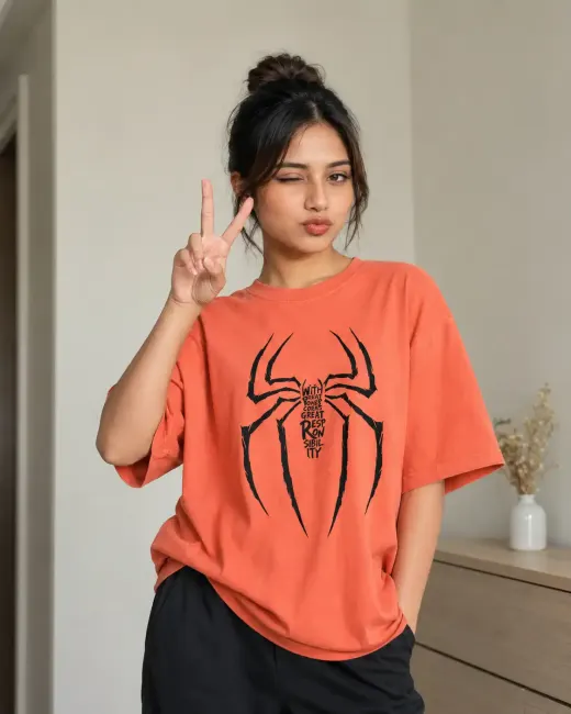 Spider Responsibility Oversized Graphic T-Shirt