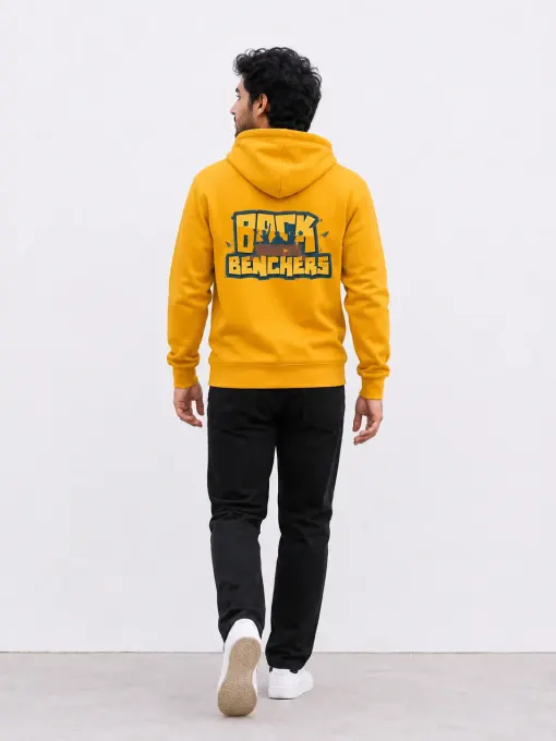 Starboy mustard yellow pullover hoodie, signature streetwear style