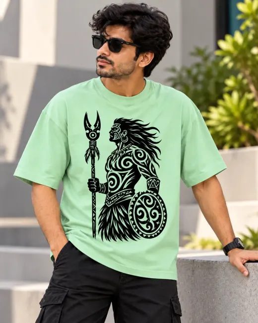 Tribal Warrior Oversized T-Shirt