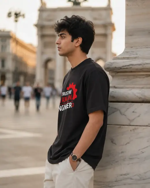 Trust Me I Am An Engineer graphic Supima cotton oversized t-shirt