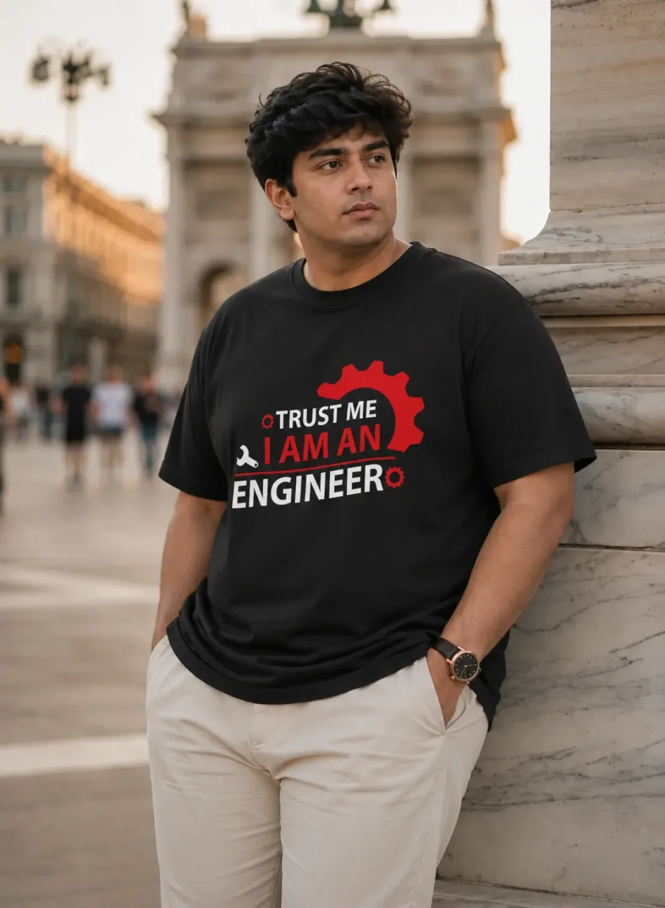 Trust Me I Am An Engineer Plus Size Unisex Regular Fit T-Shirt – Black